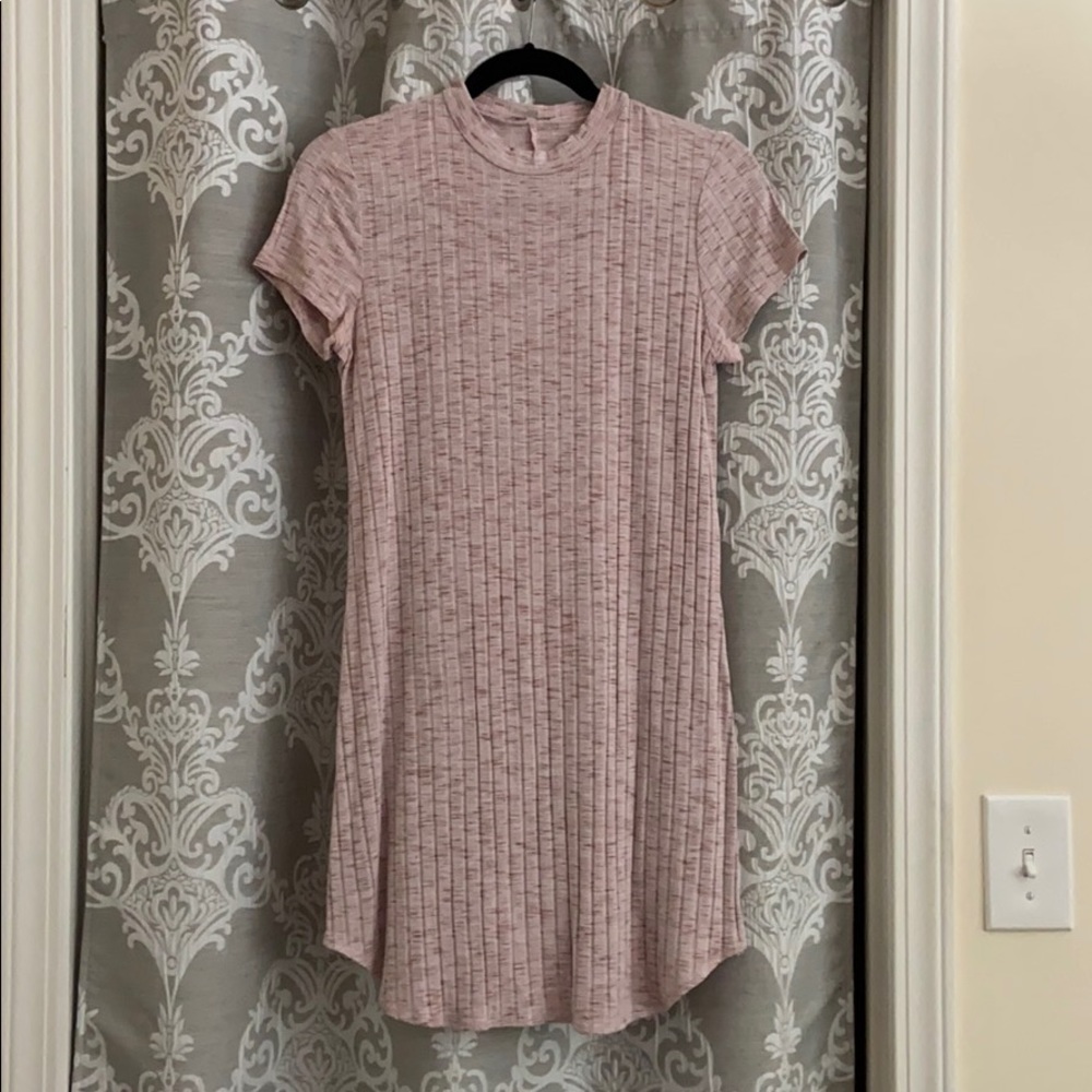 Small Pink Textured Shift Dress